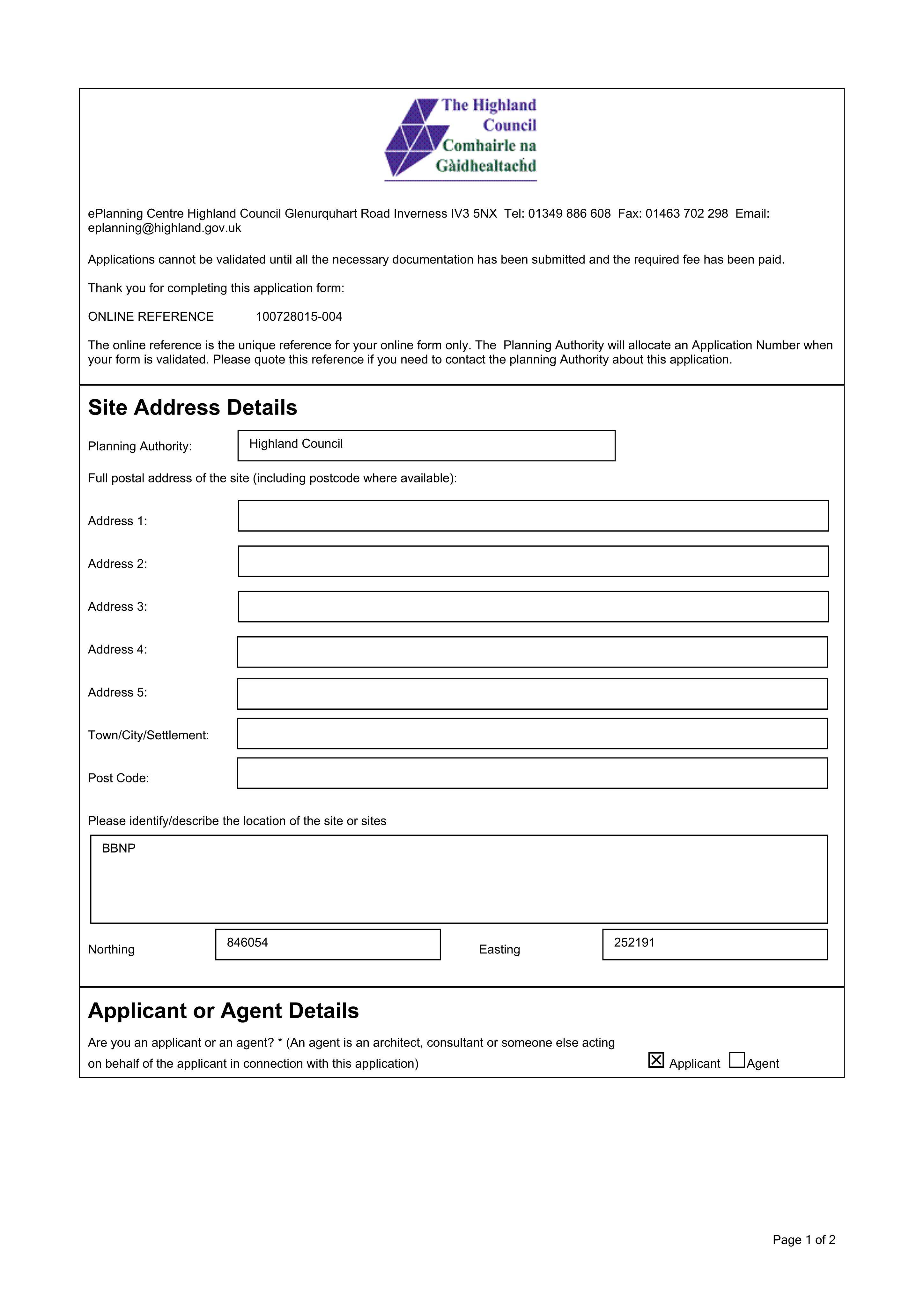 Planning document