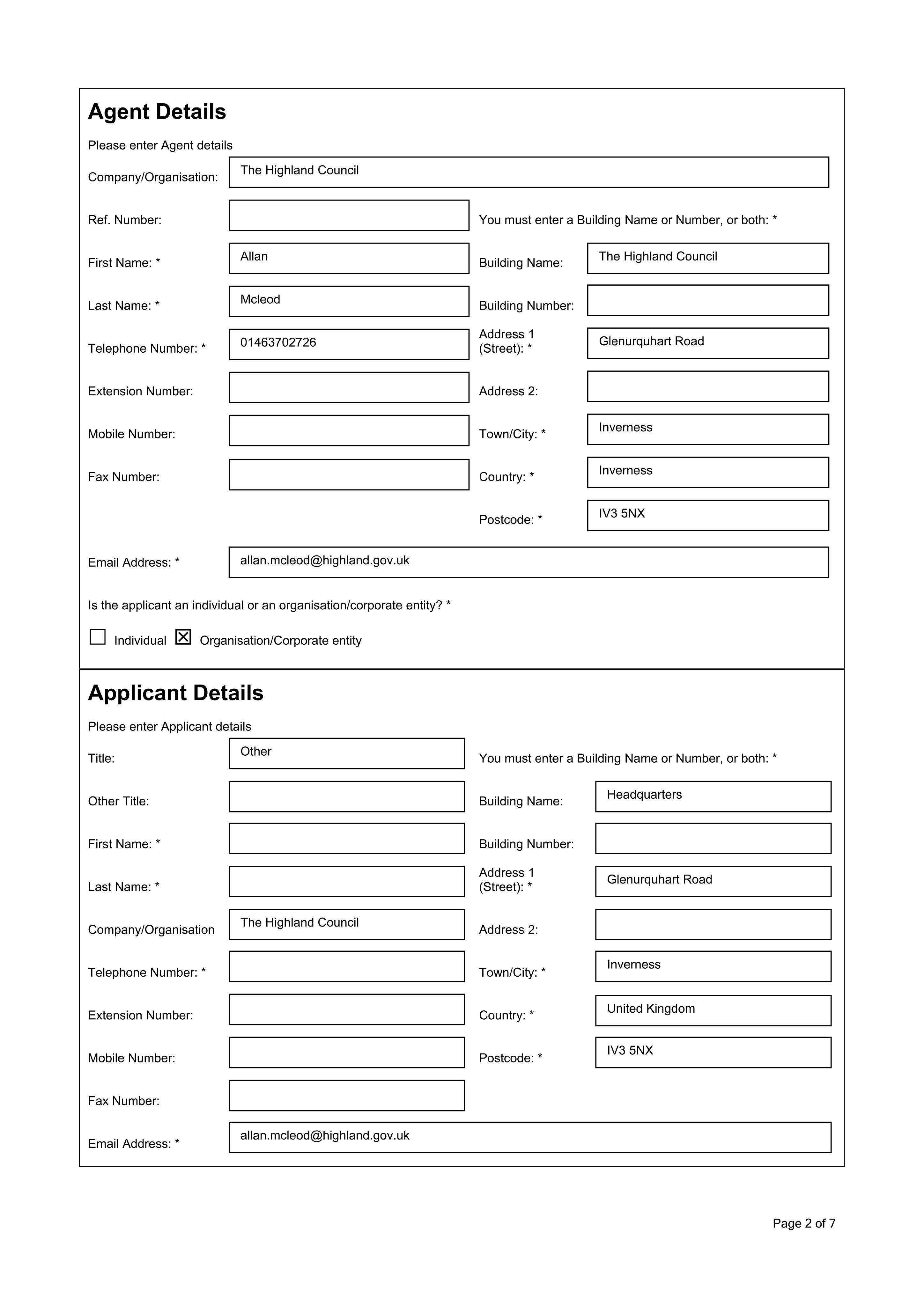 Planning document