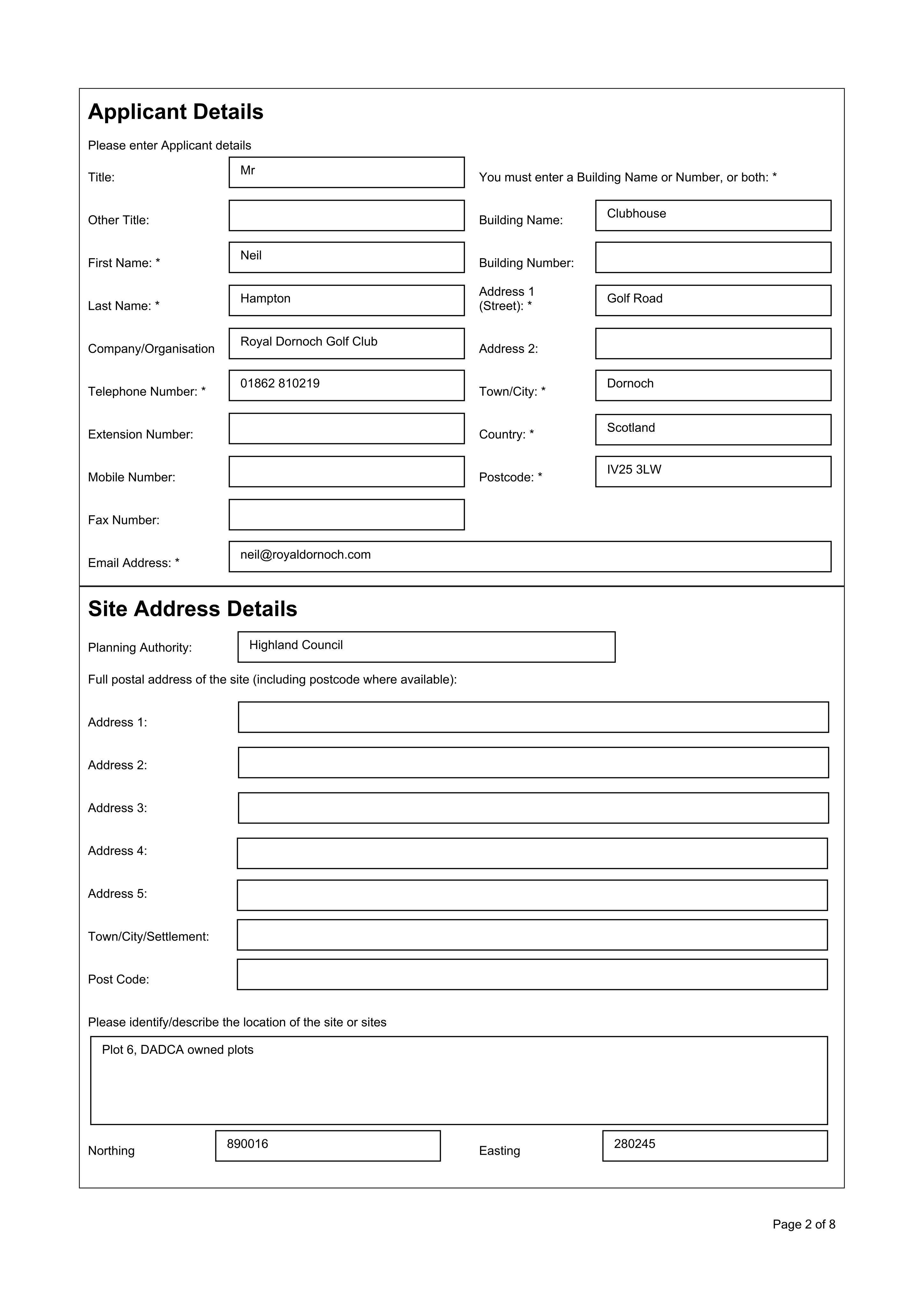 Planning document