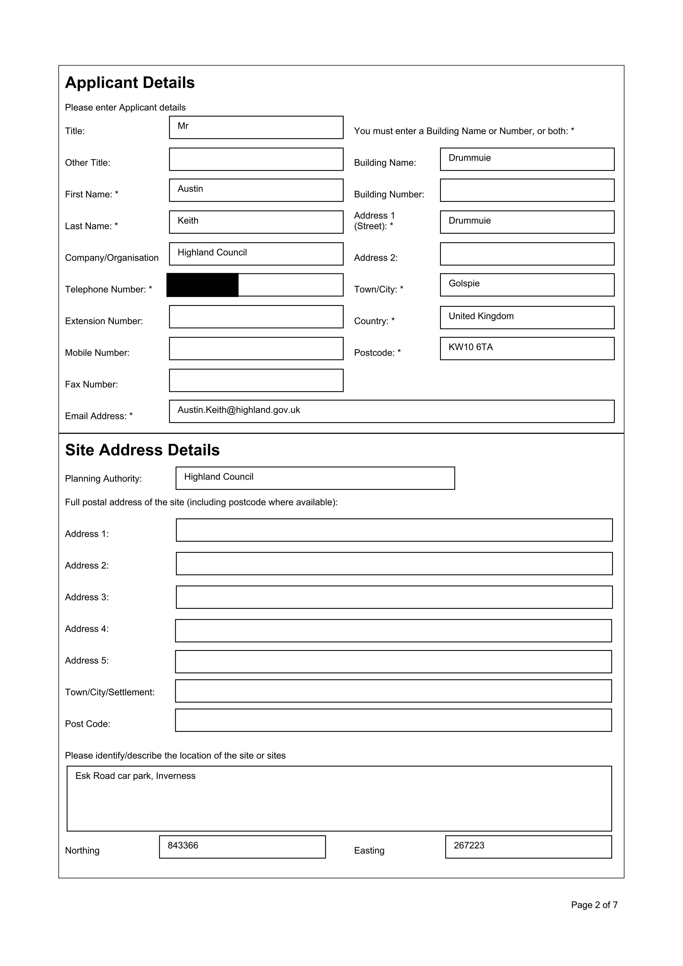 Planning document