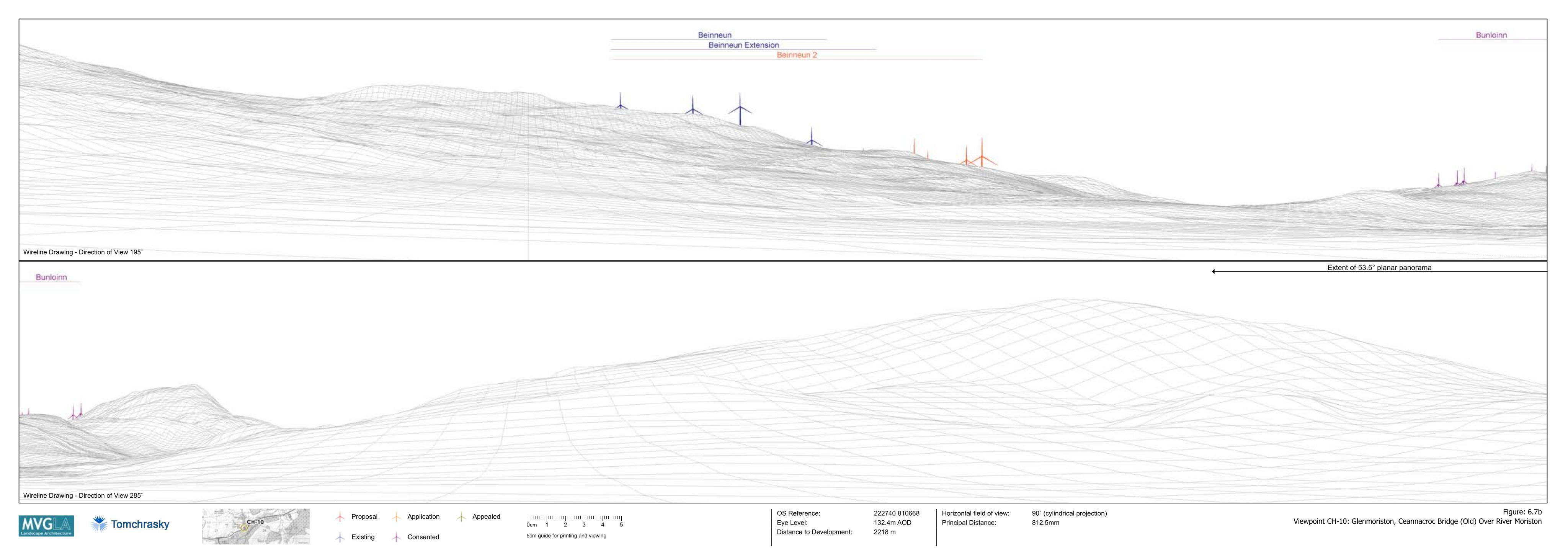Planning document preview for application 26/03624/S36, at Land 3200M NW Of Dalchreichart Cemetery Dalchreichart Glenmoriston, showing EIAR VOLUME 4B VISUALISATIONS FIGURE 6-7A-D - VIEWPOINT CH-10 GLENMORISTON CEANN, page 2