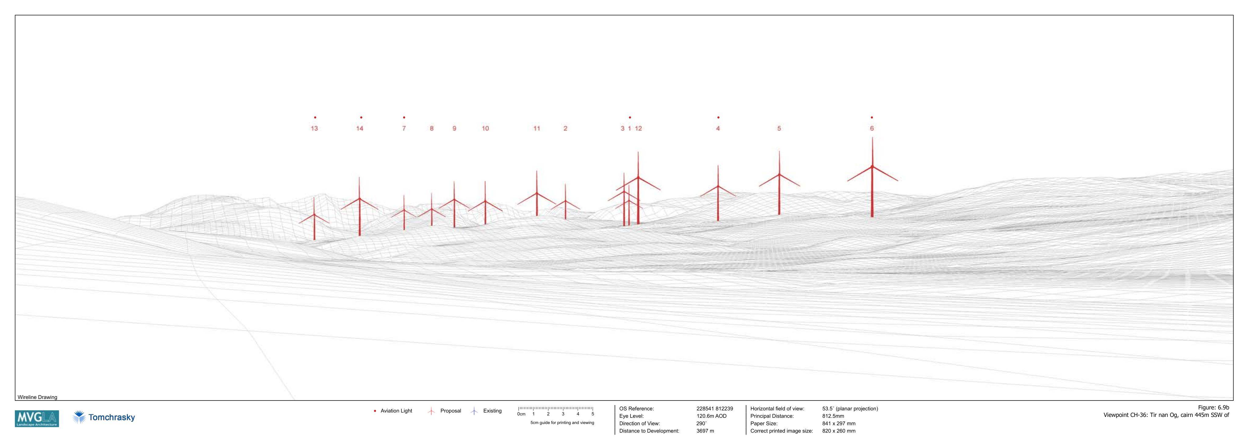 Planning document preview for application 26/03624/S36, at Land 3200M NW Of Dalchreichart Cemetery Dalchreichart Glenmoriston, showing EIAR VOLUME 4B VISUALISATIONS FIGURE 6-9A-B - VIEWPOINT CH-36 TIR NAN OG CAIRN, page 2