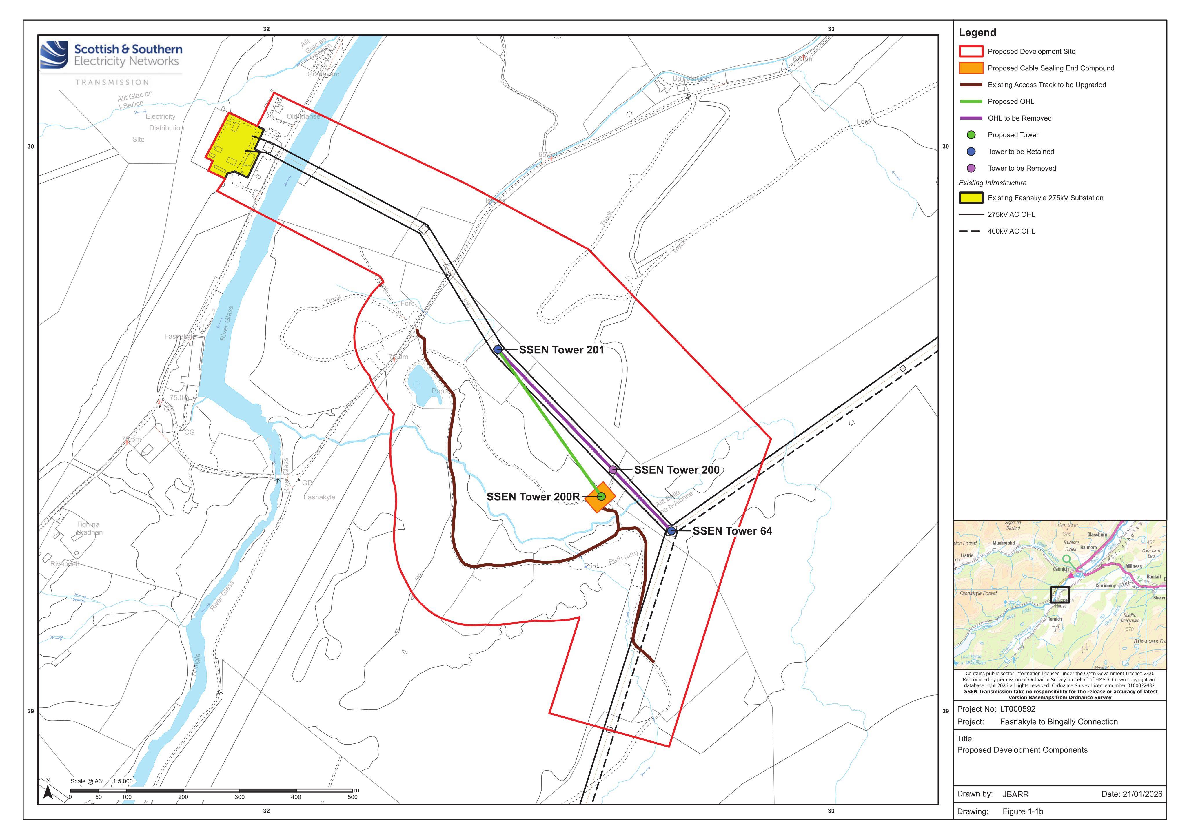 Planning document preview for application 26/04120/PAN, at SSE Fasnakyle Switching Station Cannich, showing LOCATION PLAN, page 1