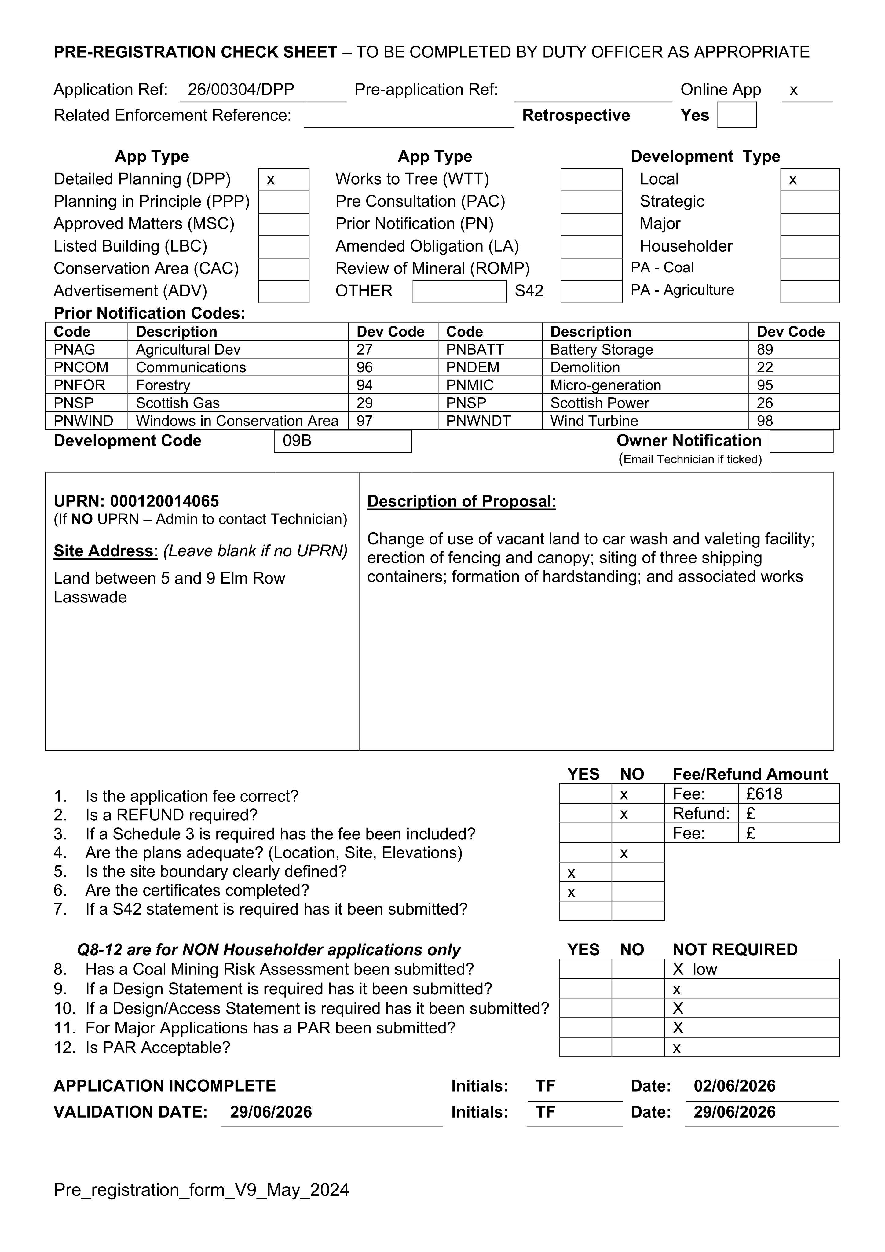 Planning document
