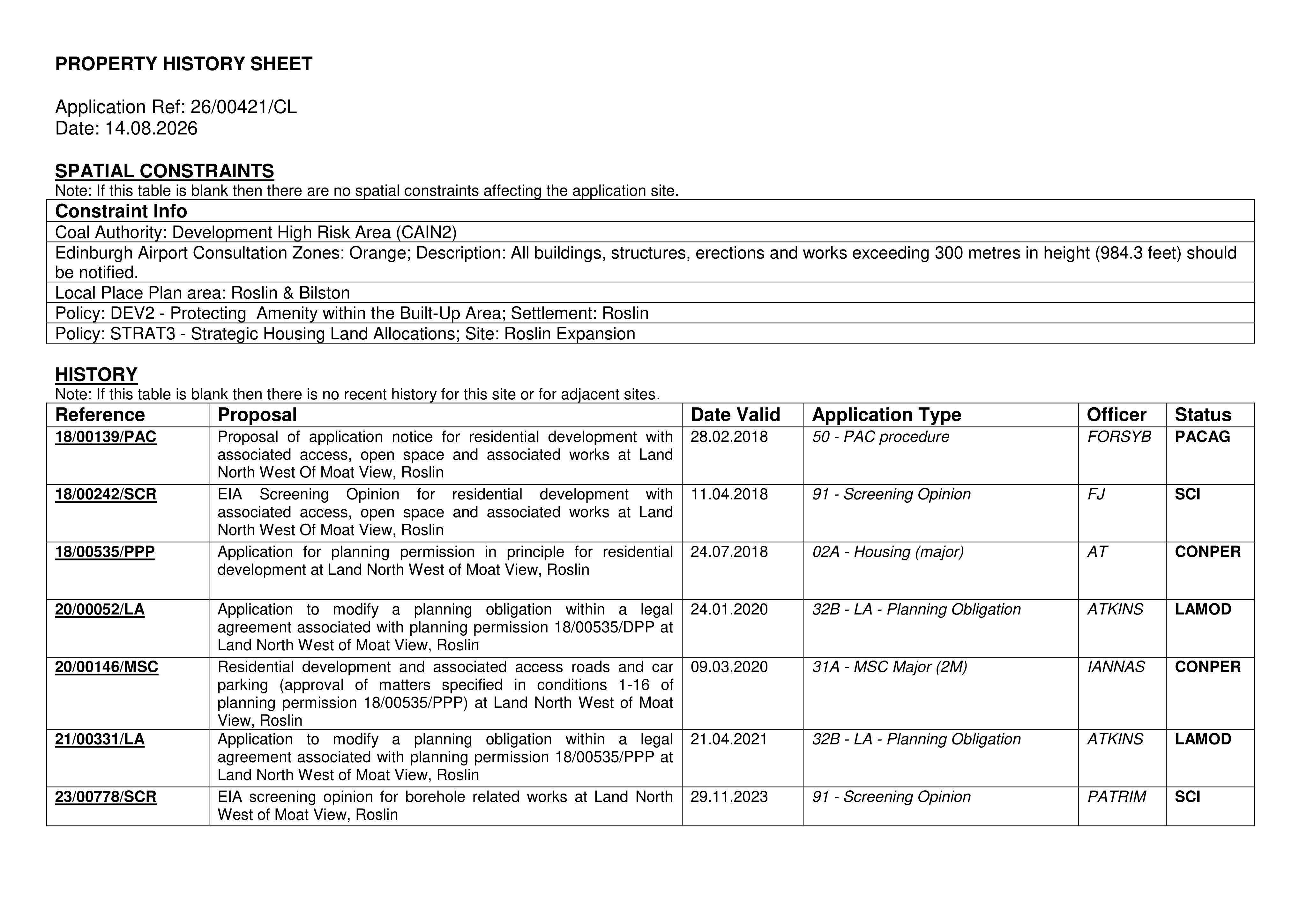 Planning document