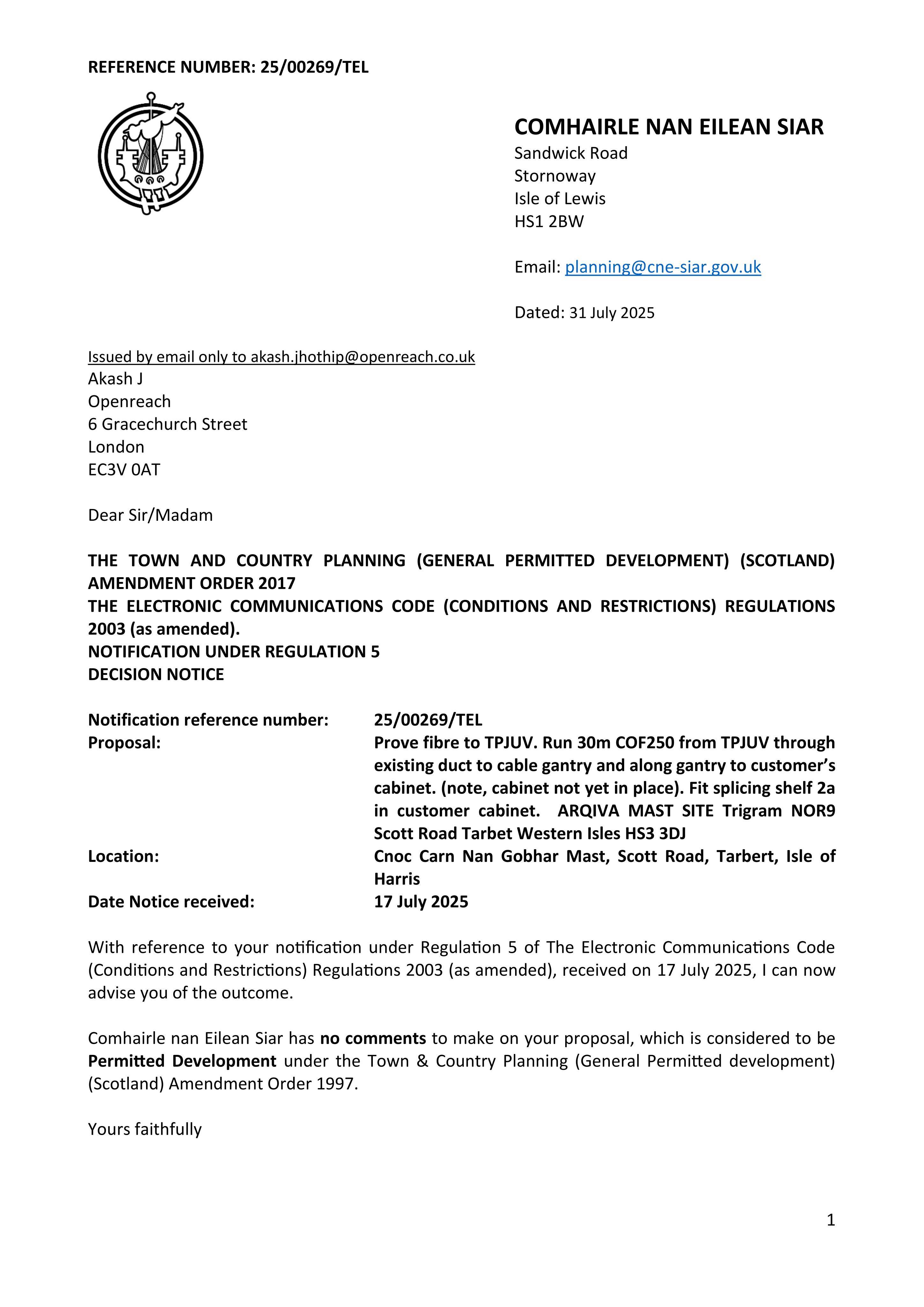 Planning document