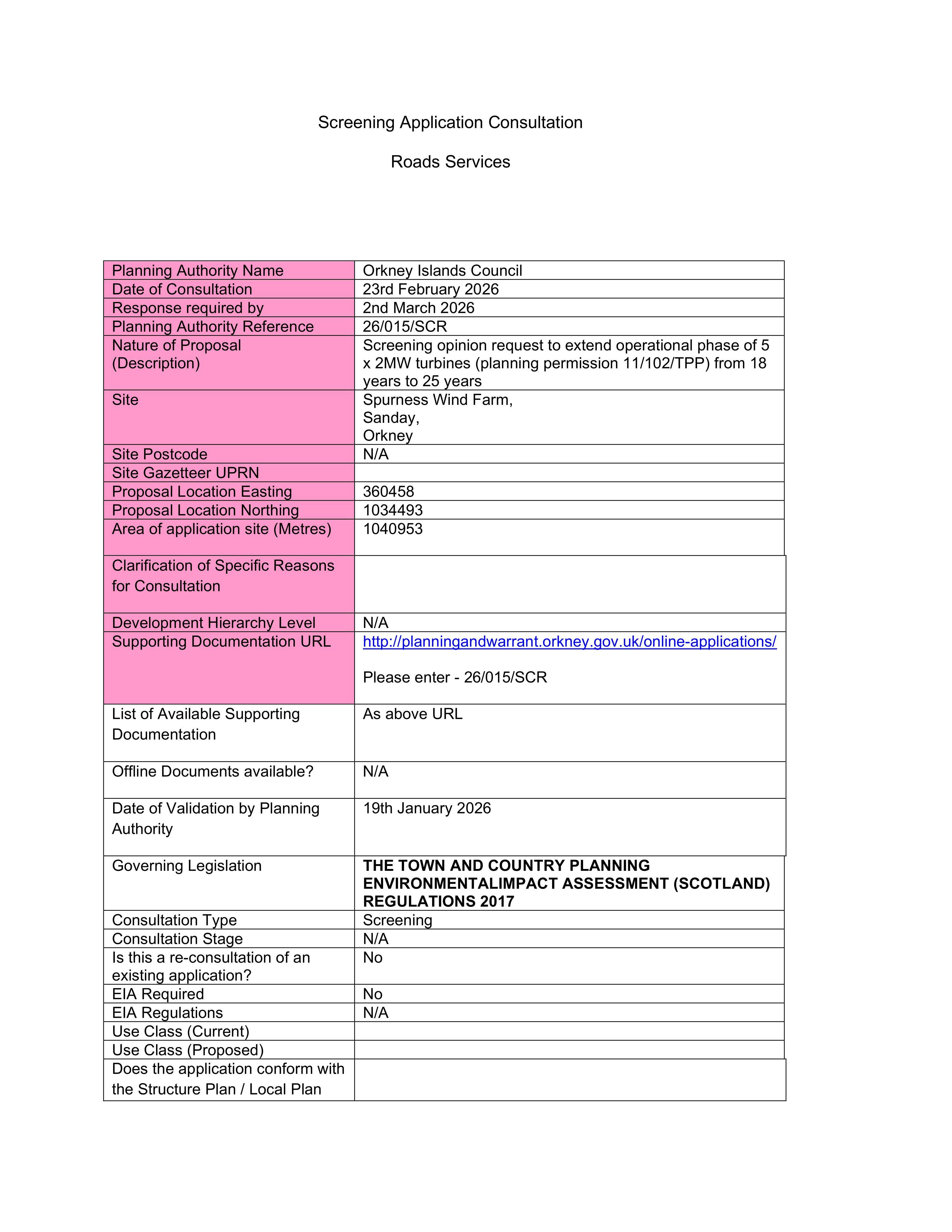 Planning document