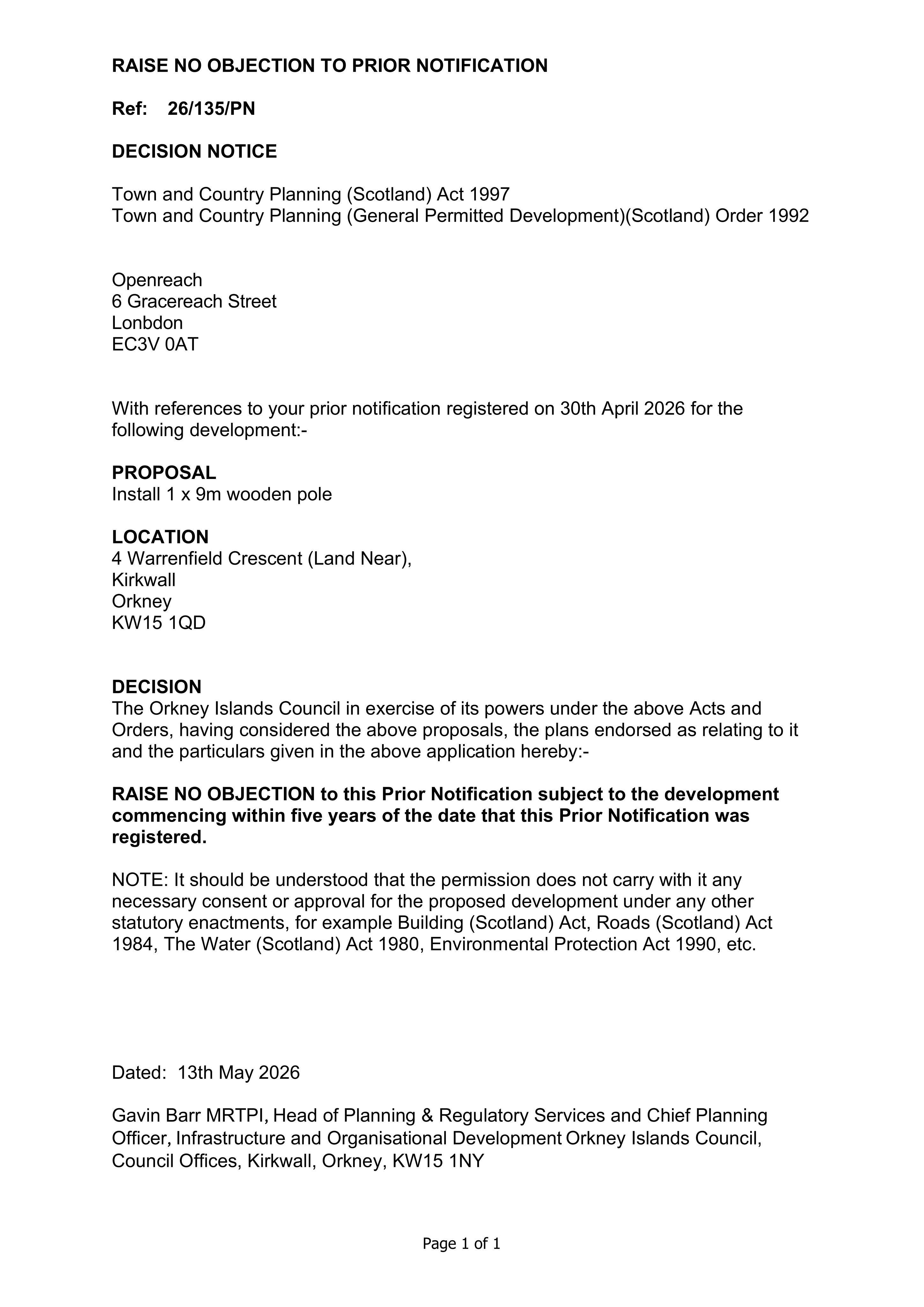 Planning document