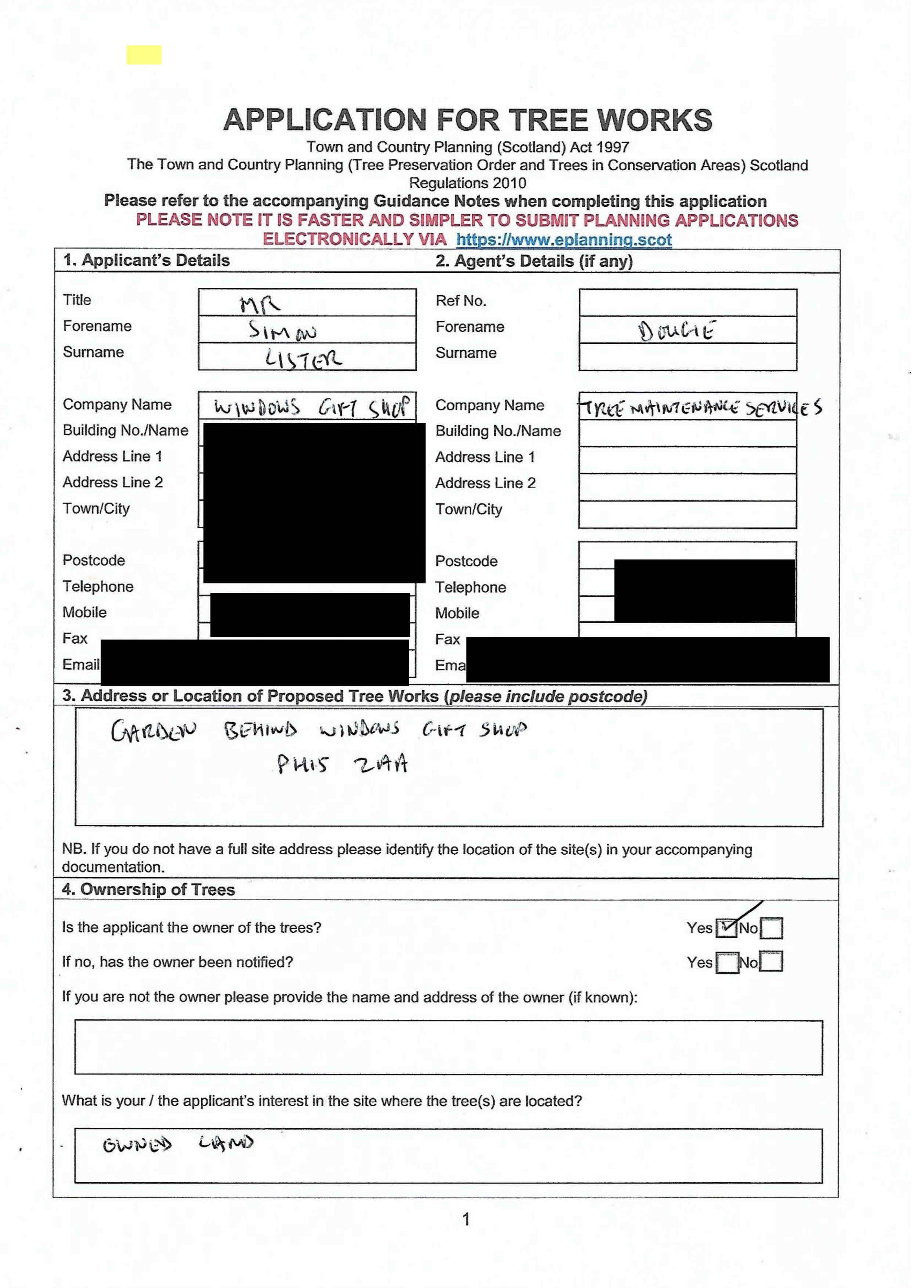 Planning document