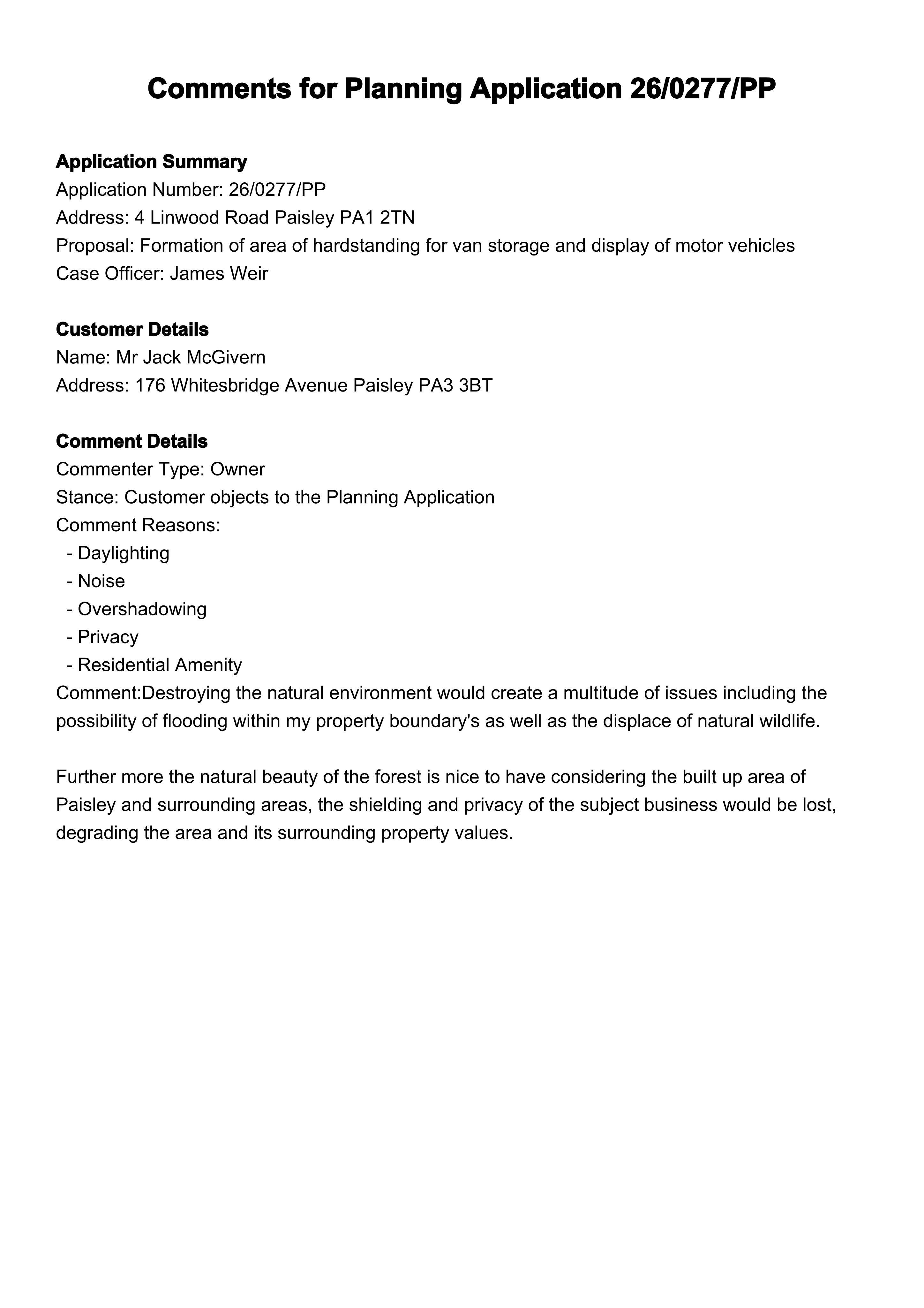Planning document