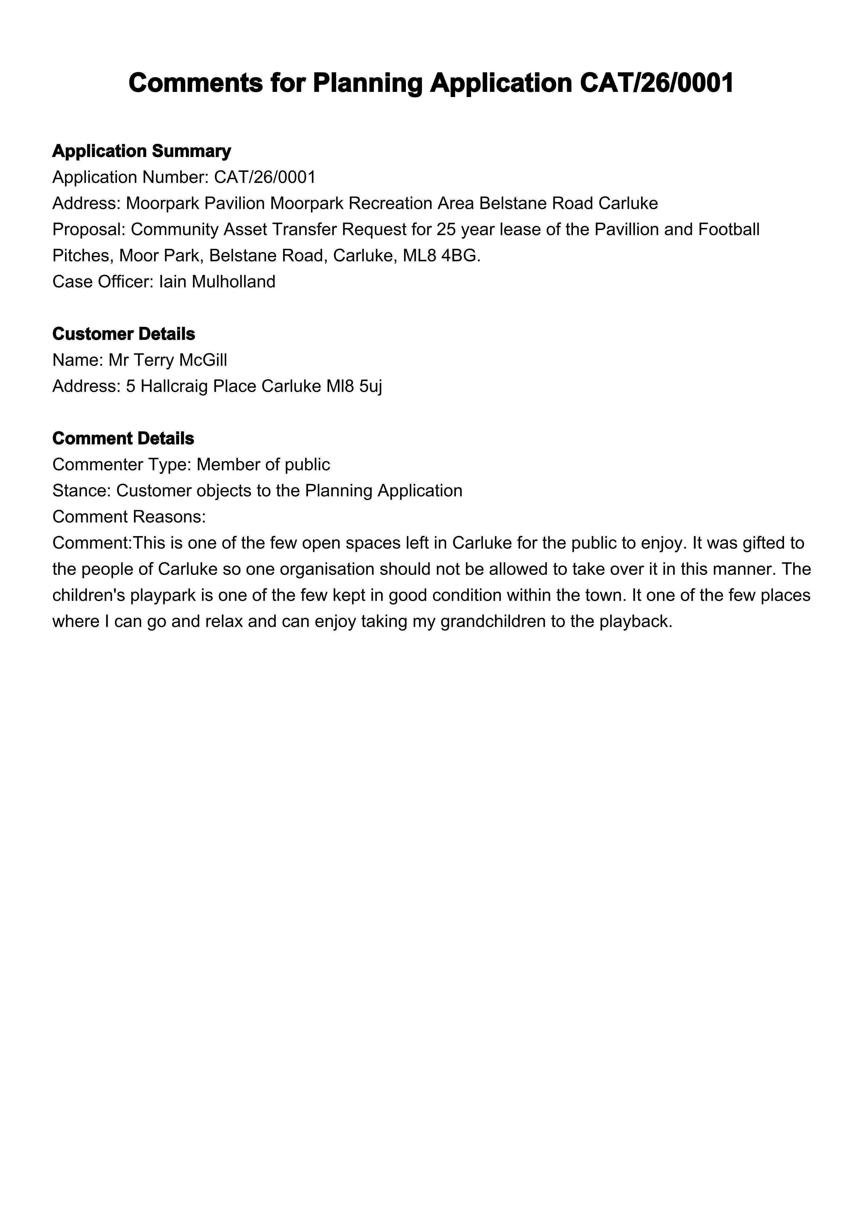 Planning document