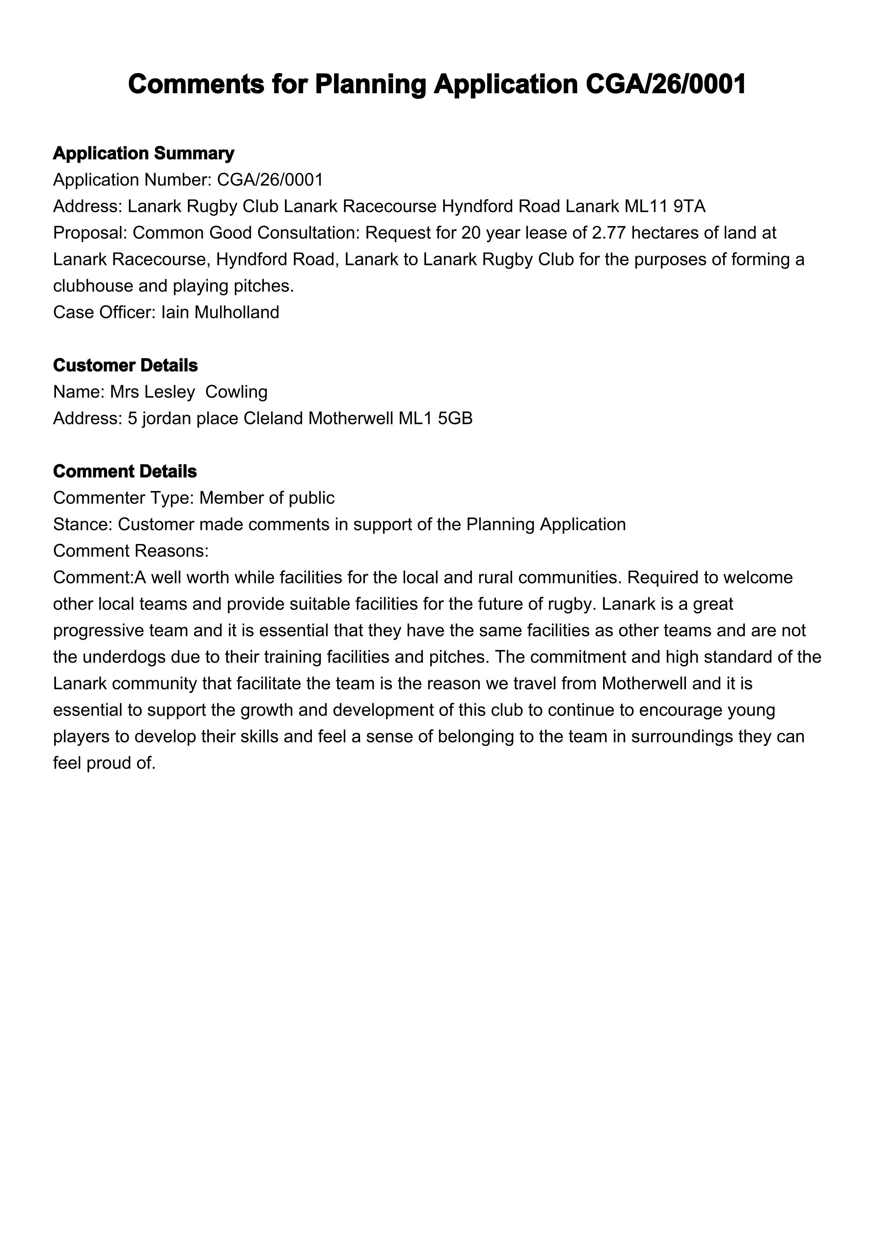 Planning document
