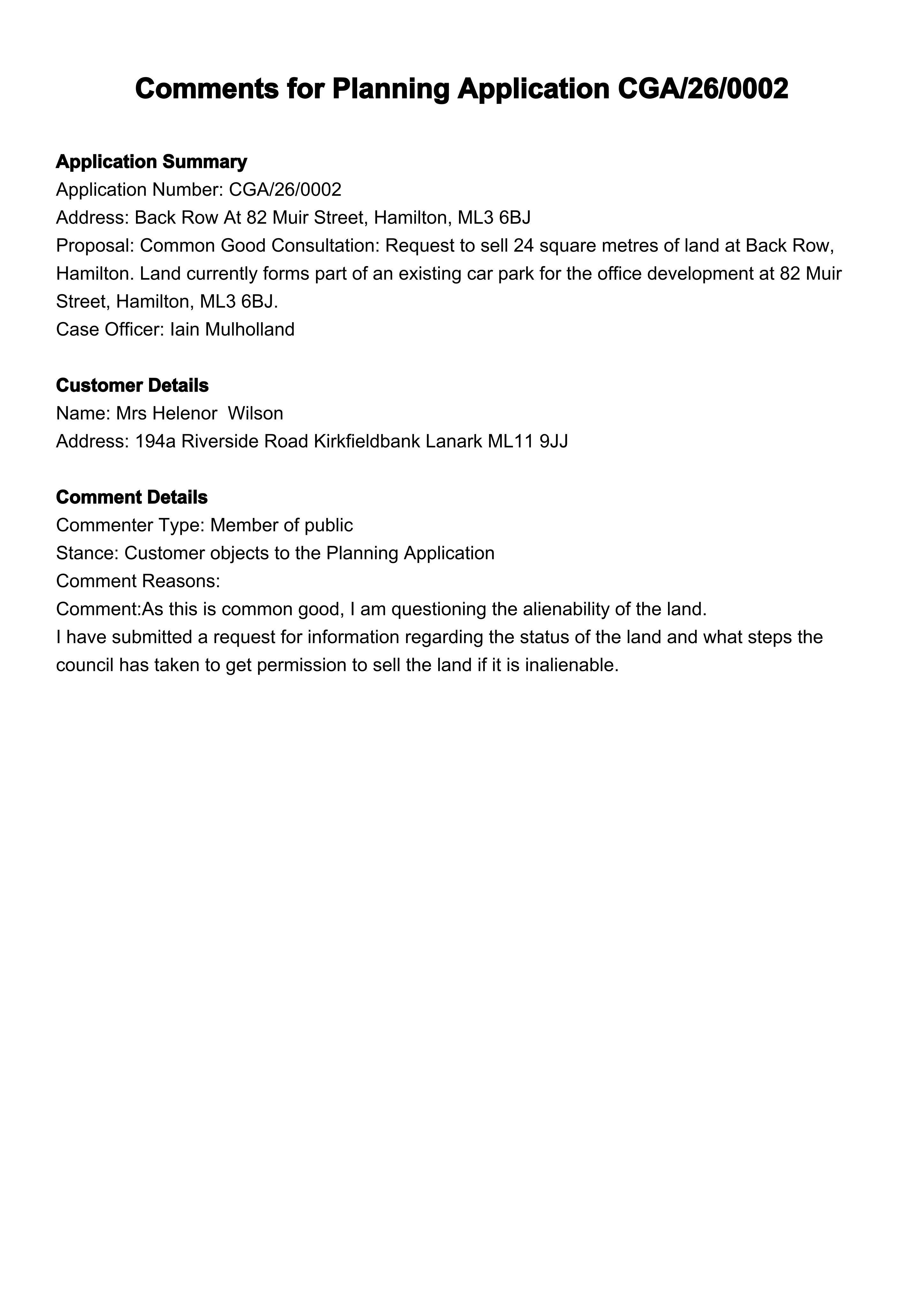 Planning document