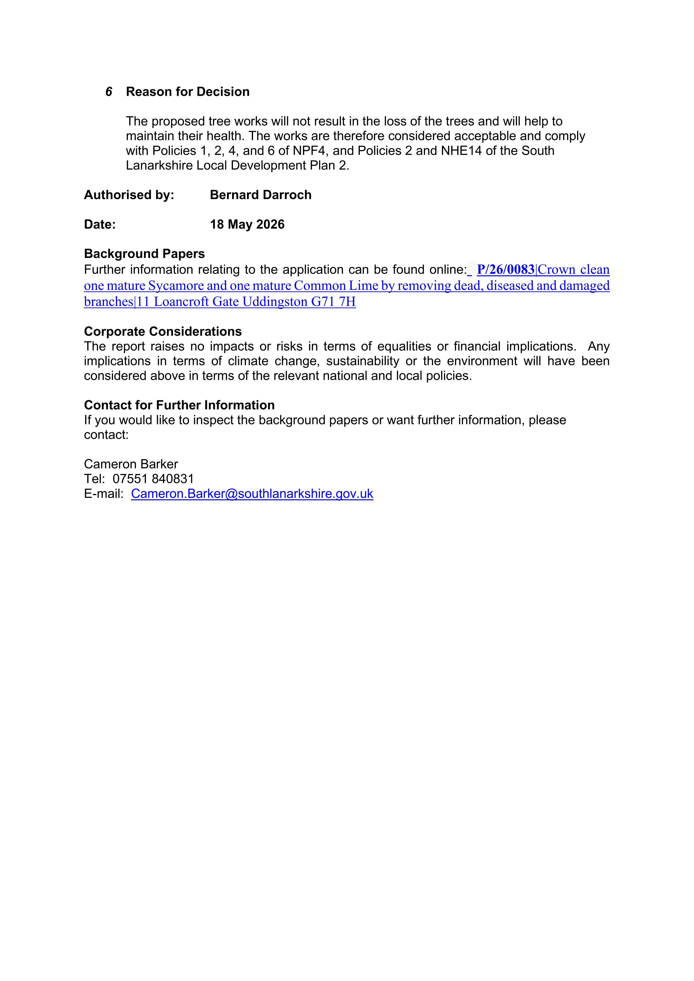 Planning document