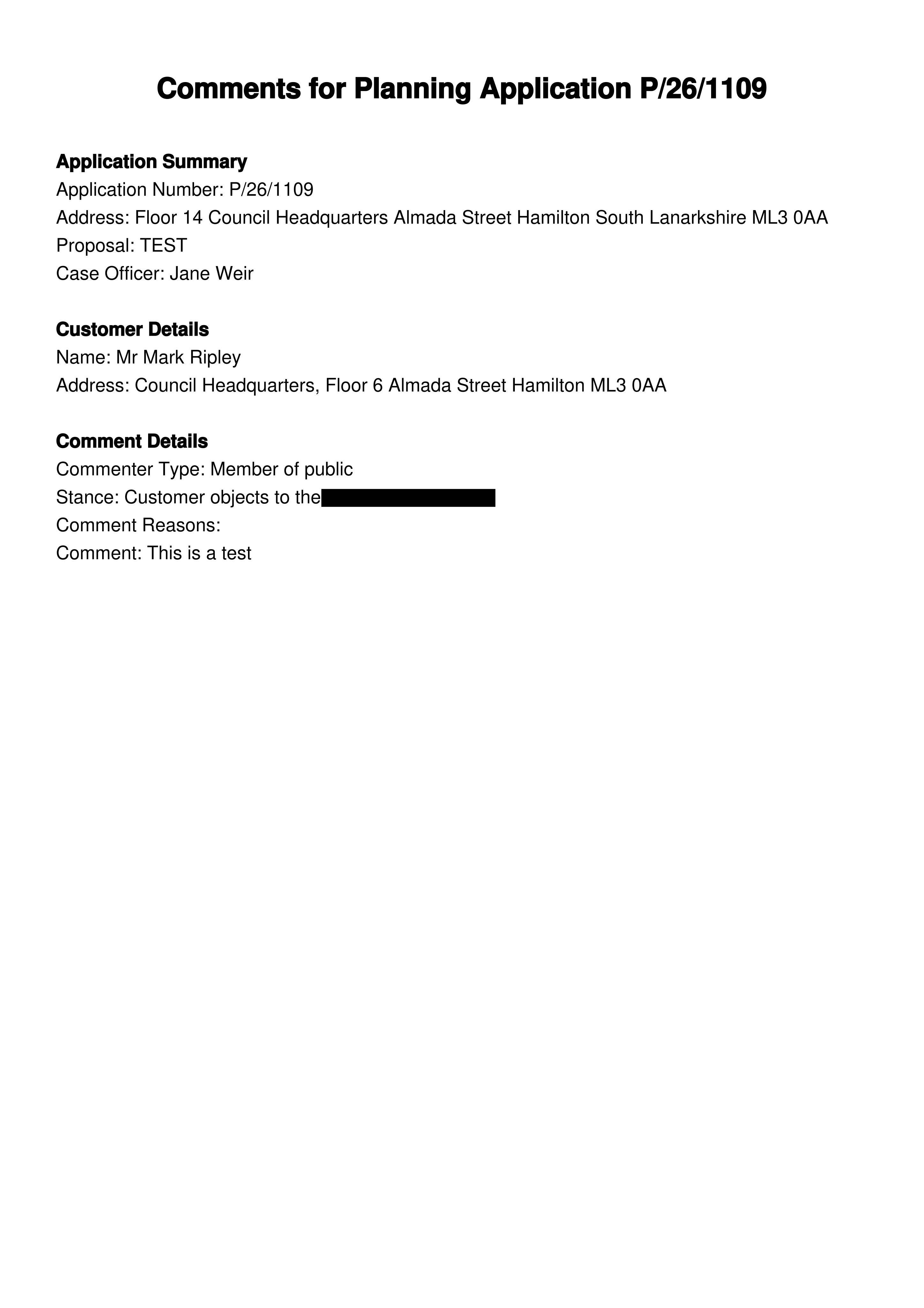 Planning document