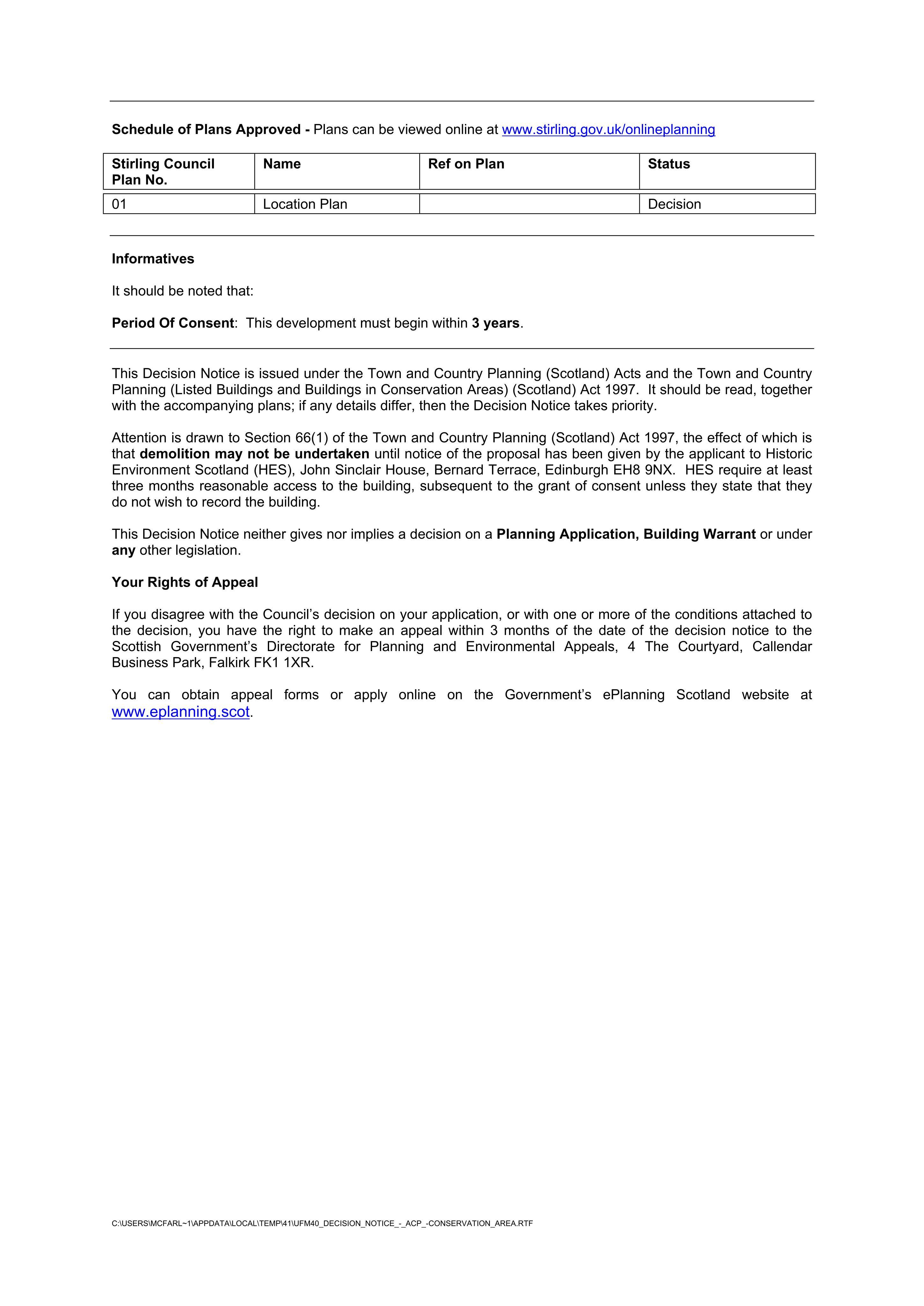 Planning document