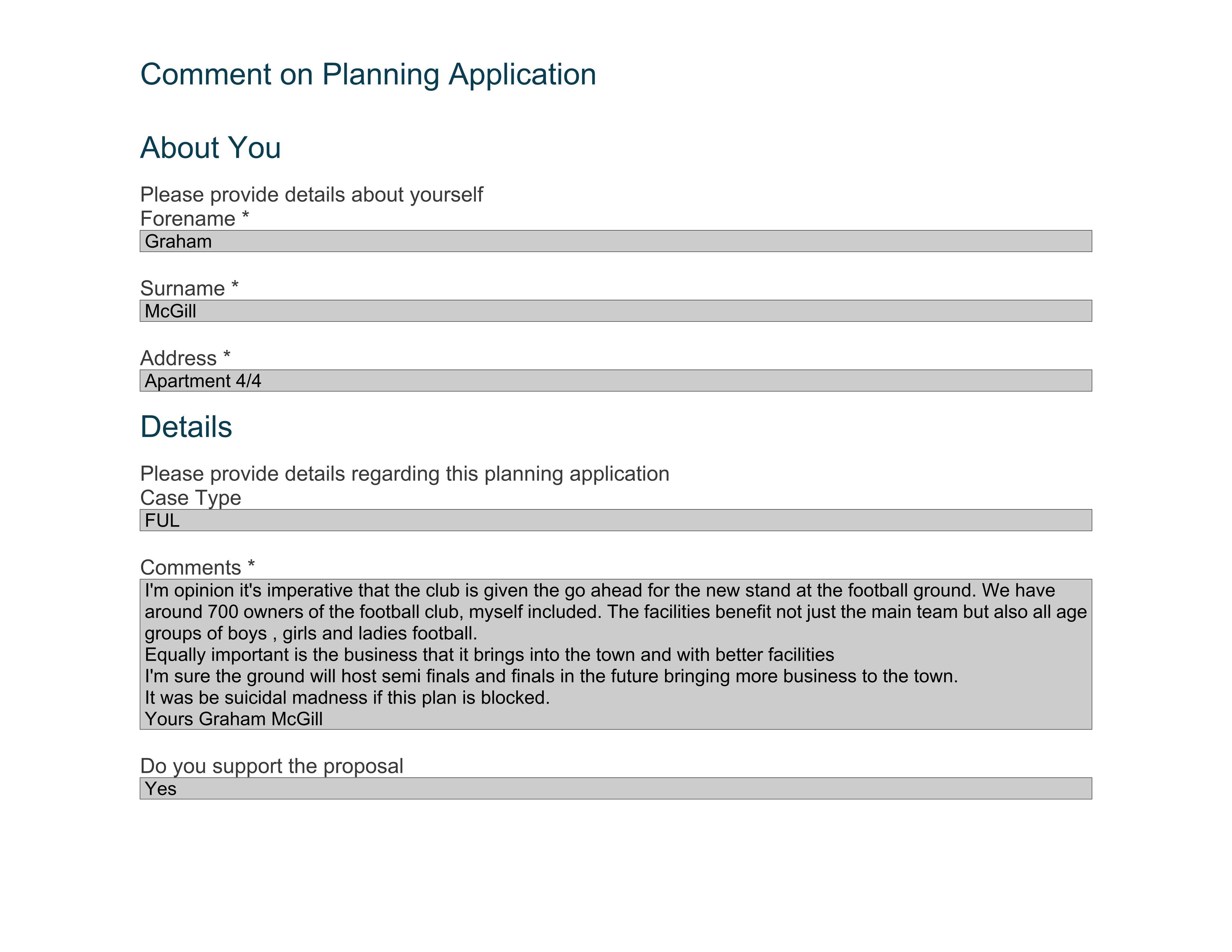 Planning document