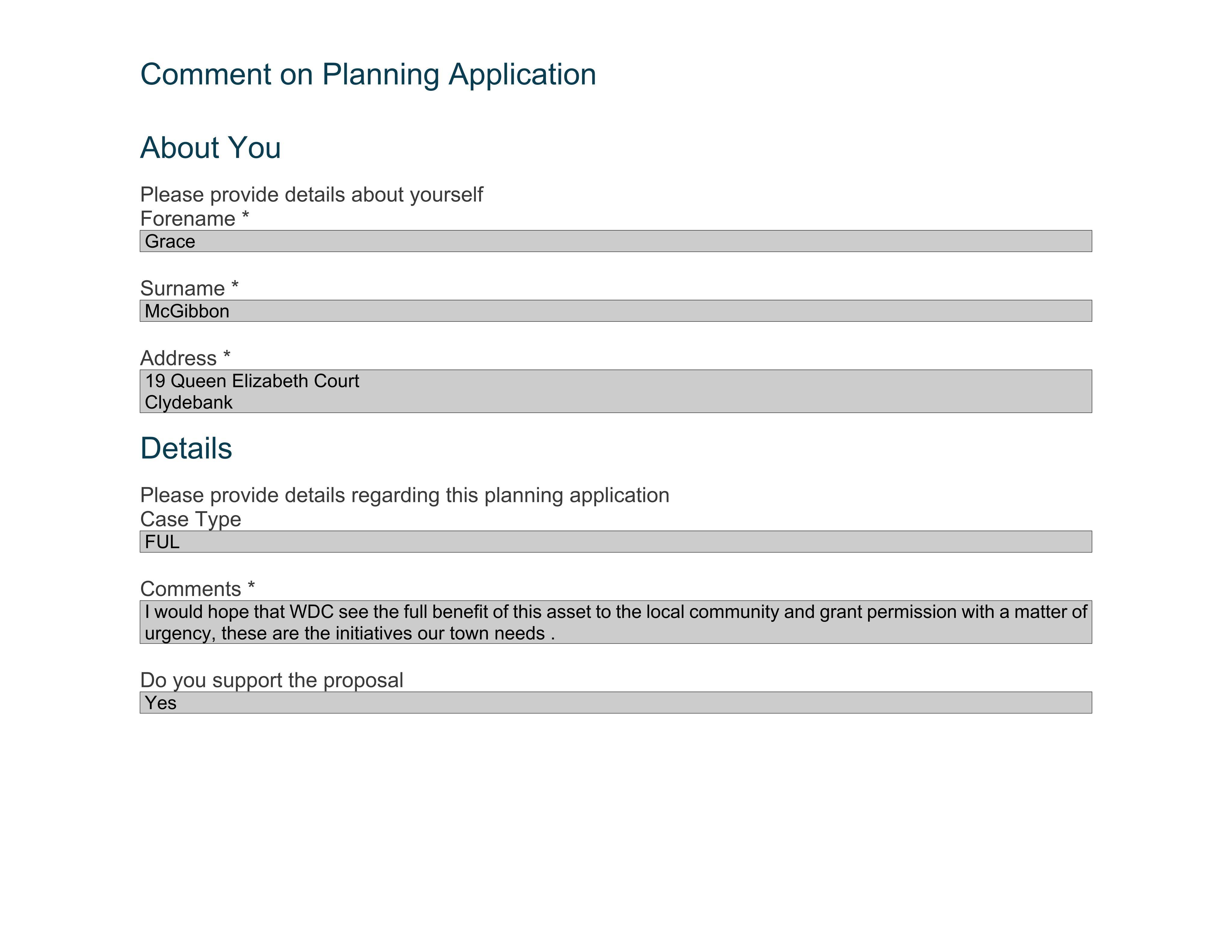 Planning document
