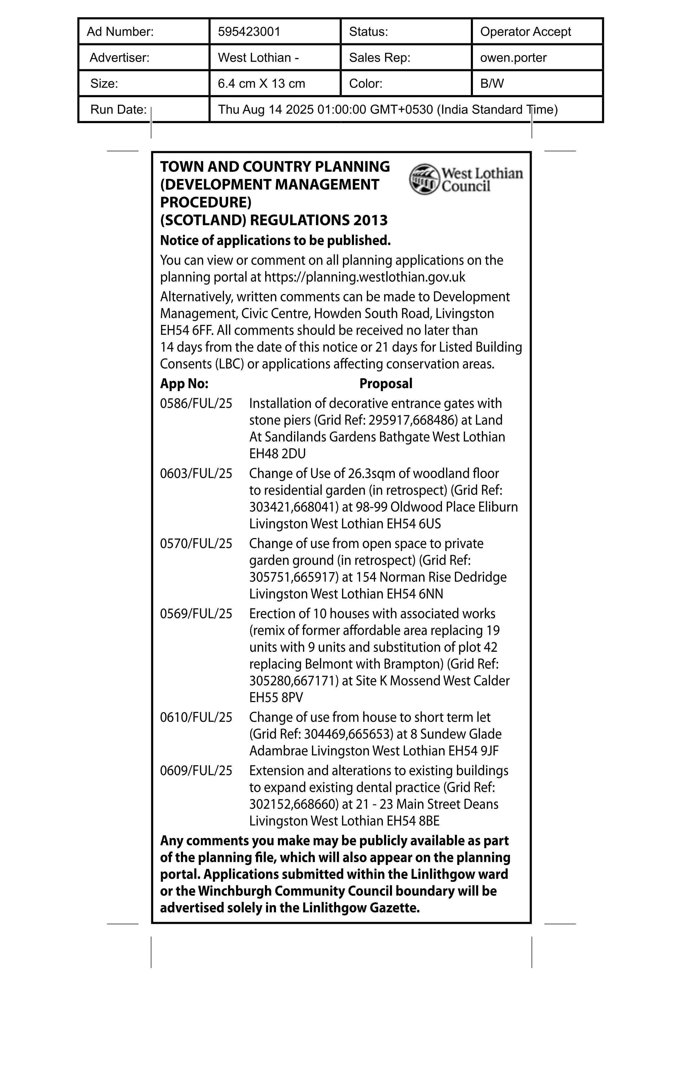 Planning document