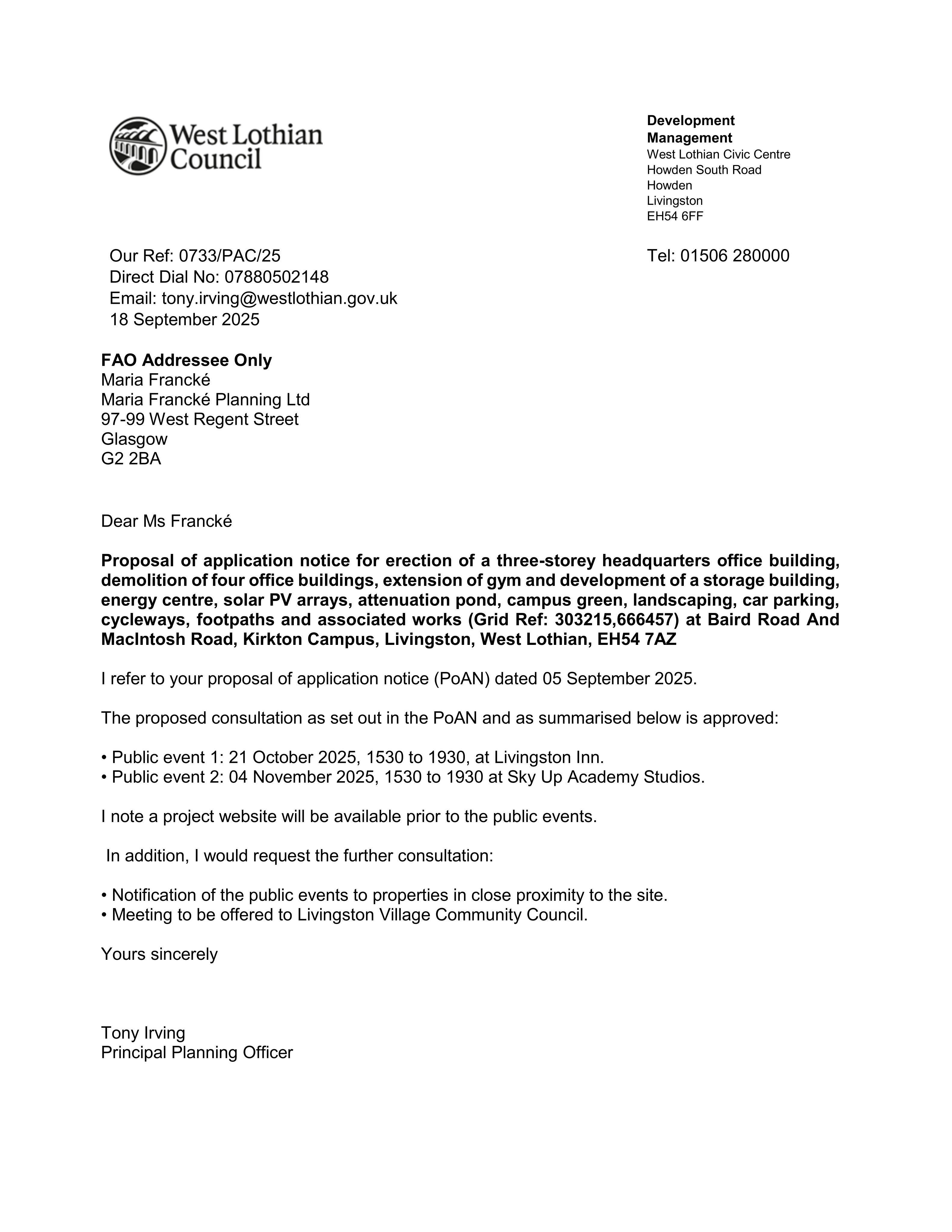 Planning document