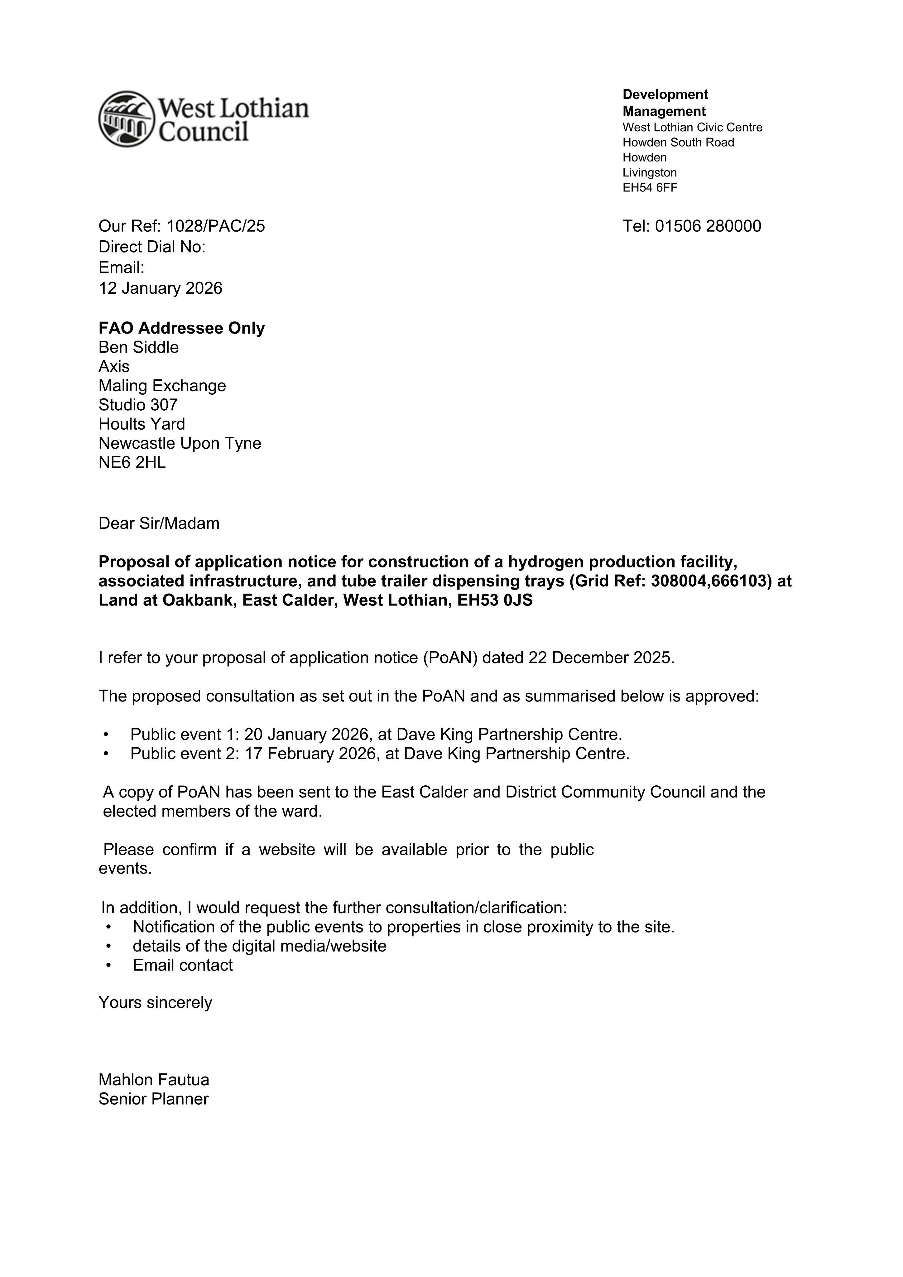 Planning document